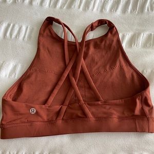 Lulu burnt orange sports bra
